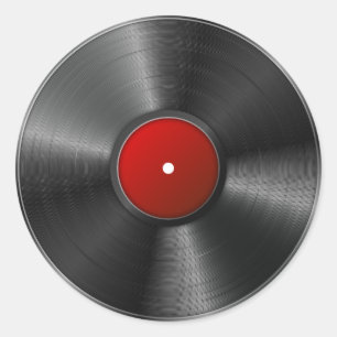Geïsoleerd vinylrecord ronde sticker