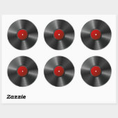 Geïsoleerd vinylrecord ronde sticker (Vel)