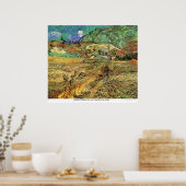 Geïsoleerd Wheat Field met Peasant door Van Gogh Poster (Keuken)