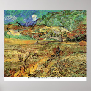 Geïsoleerd Wheat Field met Peasant door Van Gogh Poster