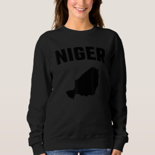 Geïsoleerd zwart silhouet van een kaart van Niger Trui