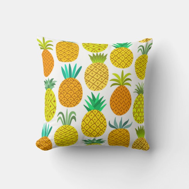 Geïsoleerde ananas:  naadloos patroon. kussen (Voorkant)
