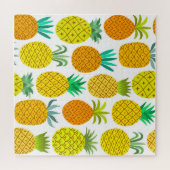 Geïsoleerde ananas:  naadloos patroon. legpuzzel (Horizontaal)