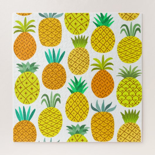 Geïsoleerde ananas:  naadloos patroon. legpuzzel (Verticaal)