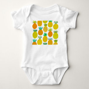 Geïsoleerde ananas: naadloos patroon. romper
