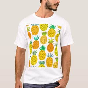 Geïsoleerde ananas: naadloos patroon. t-shirt