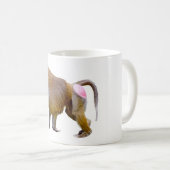 Geïsoleerde baviaanse briefkaart met vierkante sti koffiemok (Voorkant rechts)