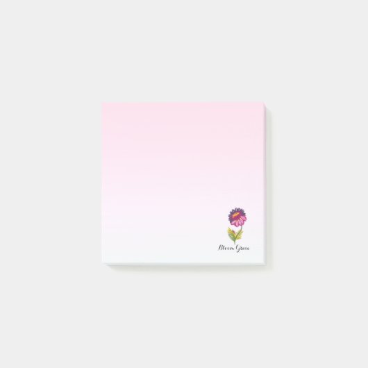 Geïsoleerde bloem post-it® notes (Voorkant)