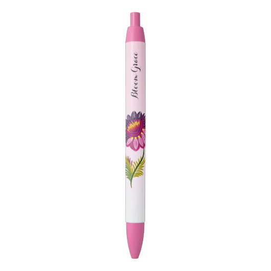 Geïsoleerde bloem zwarte inkt pen (Voorkant Verticaal)