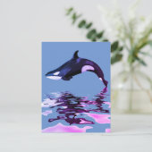 Geïsoleerde dodelijke walvis met reflectie briefkaart (Staand voorkant)
