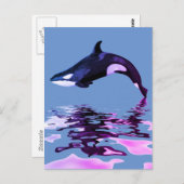 Geïsoleerde dodelijke walvis met reflectie briefkaart (Voorkant / Achterkant)