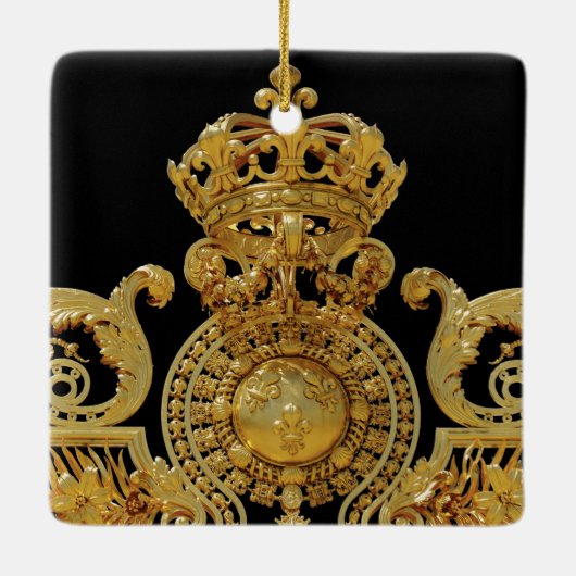 Geïsoleerde gouden poort van kasteel van Versaille Keramisch Ornament (Achterkant)