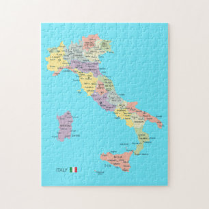 Geïsoleerde kaart van de Italiaanse regio's Legpuzzel