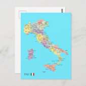 Geïsoleerde kaart van Italië Regio's (Voorkant / Achterkant)