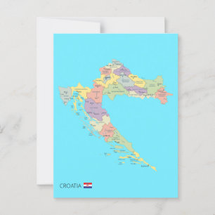 Geïsoleerde kaart van Kroatië Regio's