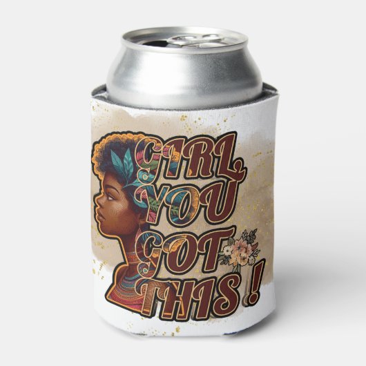 Geïsoleerde Koelbox - Meisje, je hebt dit! Blikjeskoeler (Blikje Voorkant)
