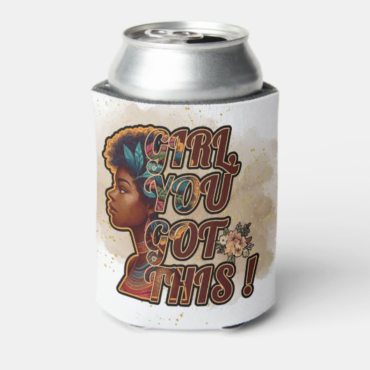 Geïsoleerde Koelbox - Meisje, je hebt dit! Blikjeskoeler (Blikje Achterkant)