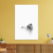 Geïsoleerde rots in een nevel zee canvas afdruk (Insitu (Woonkamer))