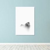 Geïsoleerde rots in een nevel zee canvas afdruk (Insitu (Houten vloer))