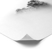 Geïsoleerde rots in een nevel zee poster (Hoek)