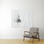 Geïsoleerde rots in een nevel zee wandkleed (In Situ (horizontaal))