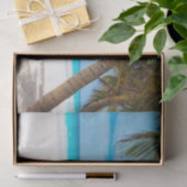 Geïsoleerde strand- en palmbomen  tissuepapier (Geschenk)