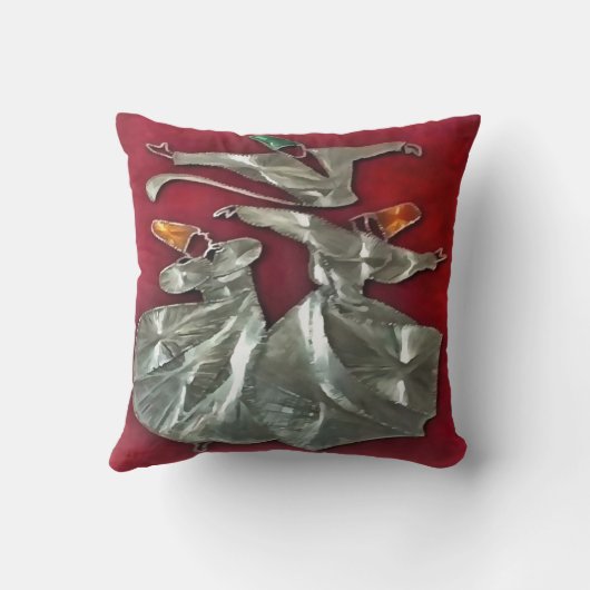 Geïsoleerde sufis in gebeden acrylkunst kussen (Achterkant)