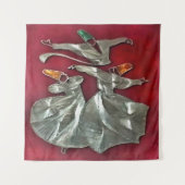 Geïsoleerde sufis in gebeden acrylkunst wandkleed (Voorkant)