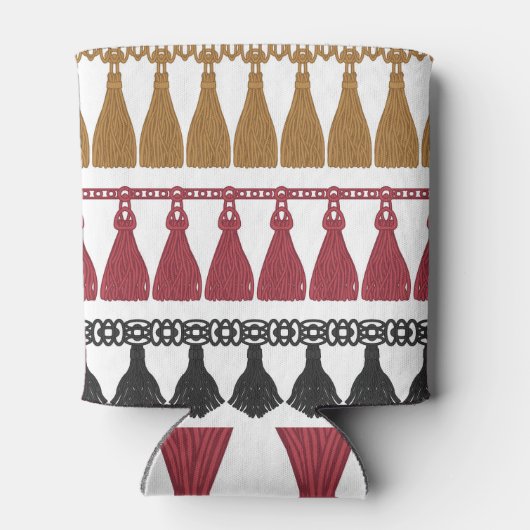 Geïsoleerde Tassel Fringe Garland Set. Blikjeskoeler (Achterkant)