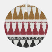 Geïsoleerde Tassel Fringe Garland Set. Glas Ornament (Achterkant)