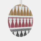 Geïsoleerde Tassel Fringe Garland Set. Glas Ornament (Voorkant Rechts)