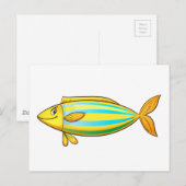 Geïsoleerde tropische vis op wit briefkaart (Voorkant / Achterkant)