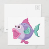 Geïsoleerde tropische vis op wit briefkaart (Voorkant / Achterkant)