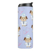 Geïsoleerde tuimelaar met hondentor thermosbeker (Gedraaid links)