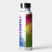 Geïsoleerde waterfles met rietje (Rechts)