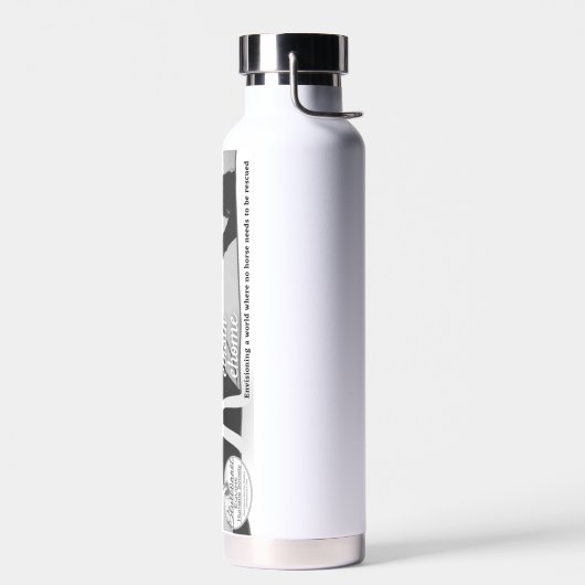 Geïsoleerde waterfles met RRRR Logo en slogan (Links)