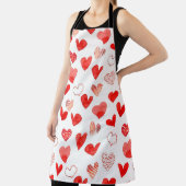 Geïsoleerde waterverf geïllustreerd rood liefdesha schort (Insitu)