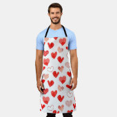 Geïsoleerde waterverf geïllustreerd rood liefdesha schort (Gedragen)