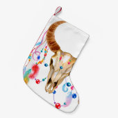 Geïsoleerde Waterverf schedel: witte achtergrond. Kleine Kerstsok (Voorkant (Hangend))