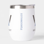 Geïsoleerde wijndroogtrommel - grote Logo - blauw (Links)