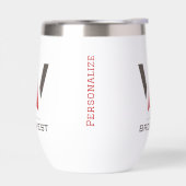 Geïsoleerde wijndroogtrommel - grote Logo - rood (Links)