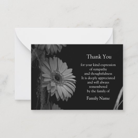 Geïsoleerde zonnebloem dank u kaart notitiekaartje (Voorkant)