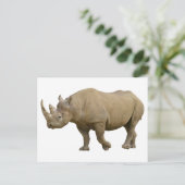Geïsoleerde zwarte neushoorn briefkaart (Staand voorkant)