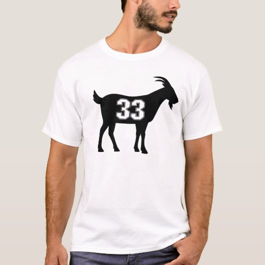 Geit 33 G.O.A.T. nummer 33 Geit T-shirt (Voorkant)