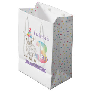 Geit 3e Verjaardag Gift Bag – Pastel Boerderij Ani Medium Cadeauzakje
