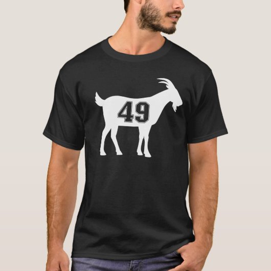 Geit 49 G.O.A.T. nummer 49 Geit T-shirt (Voorkant)