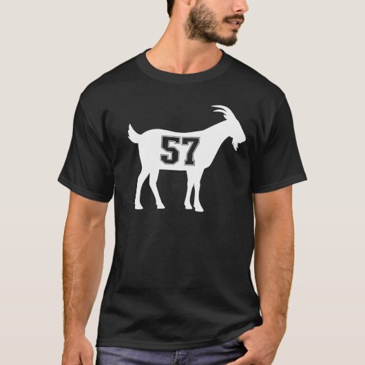 Geit 57 G.O.A.T. Nummer Zevenenvijftig Geit T-shirt (Voorkant)