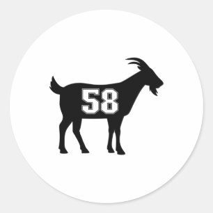 Geit 58 G.o.a.t. Nummer achtenvijftig Geit Uitrust Ronde Sticker