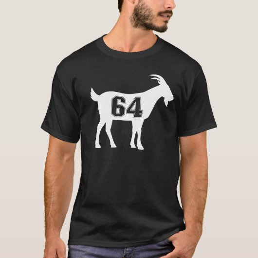 Geit 64 G.O.A.T. Nummer 64 Geit T-shirt (Voorkant)