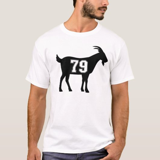 Geit 79 G.O.A.T. nummer 79 Geit T-shirt (Voorkant)
